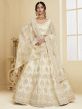 Off White Colour Net Fabric Designer Lehenga.