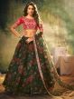 Designer Lehenga Choli Green Colour in Organza Fabric.