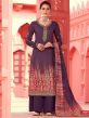 Designer Palazzo Salwar Suit Wine Colour in Crepe Fabric.