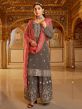 Grey Colour Georgette Fabric Women Salwar Suit.