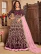 Wine Colour Party Wear Salwar Suit in Velvet Fabric.