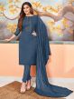 Blue Colour Party Wear Salwar Suit.