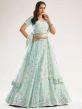 Net Fabric Women Lehenga Choli Sea Green Colour.