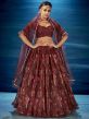 Maroon Colour Designer Lehenga Choli in Organza Fabric.