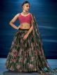 Dark Green Colour Party Wear Lehenga Choli in Organza Fabric.