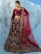 Velvet Fabric Designer Lehenga Choli Maroon Colour.