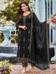 Black Colour Party Wear Salwar Suit in Georgette Fabric.