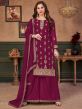 Maroon Colour Designer Salwar Kameez in Georgette Fabric.