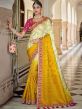 Green,Yellow Colour Banarasi Silk Fabric Designer Saree.