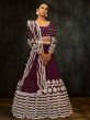 Wine Colour Net Fabric Lehenga Choli.
