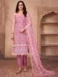 Pink Colour Designer Salwar Kameez in Net Fabric.