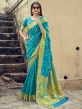 Blue Colour Designer Saree in Banarasi Silk Fabric.