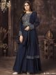 Navy Blue Colour Chinon Fabric Salwar Suit.