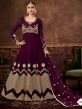 Wine Colour Anarkali Salwar Kameez in Georgette Fabric.