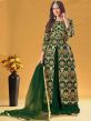 Green Colour Georgette Fabric Designer Sharara Salwar Kameez.