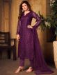 Wine Colour Georgette Fabric Designer Salwar Kameez.