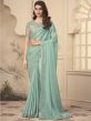 Turquoise Colour Silk Fabric Designer Saree.