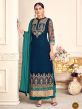 Blue Colour Party Wear Salwar Suit in Georgette Fabric.