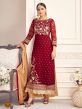 Maroon Colour Palazzo Salwar Suit in Zari,Embroidery Work.