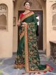 Satin,Georgette Ethnic Wear Saree in Green Colour.