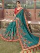 Green in Satin,Georgette Fabric Indian Saree.