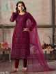 Wine Colour Designer Salwar Suit.