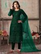 Green Colour Net Salwar Kameez.