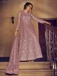 Net,Satin Designer Salwar Suit in Purple Colour.