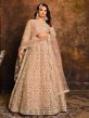 Peach Colour Net Fabric Women Anarkali Salwar Kameez.