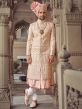 Readymade Cream Embroidered Mens Sherwani Set