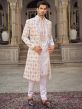 White Layered Readymade Sherwani With Embroidery