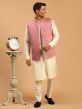 Cream Embroidered Kurta Pajama And Jacket Set