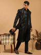 Black Readymade Kurta Pyjama With Embroidered Jacket