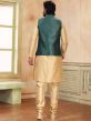 Beige Party Wear Kurta Churidar With Jacket