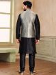 Black Party Wear Mens Kurta Pyjama And Jacket