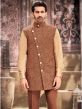 Brown Readymade Embroidered Nehru Jacket