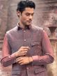 Blue Readymade Thread Embroidered Nehru Jacket