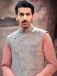 Grey Mens Nehru Jacket With Thread Work