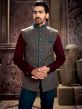 Blue Festive Nehru Jacket With Thread Work