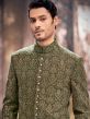 Green Silk Jodhpuri Coat Set With Embroidery