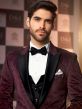 Maroon Designer Mens Tuxedo In Velvet