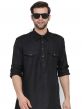 Black Party Wear Kurta With Pathani Salwar