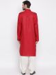 Red Readymade Kurta With Pathani Salwar