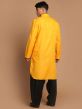 Yellow Cotton Readymade Kurta With Pathani Salwar