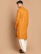 Yellow Readymade Cotton Kurta With Pathani Salwar
