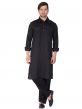 Black Readymade Pathani Style Kurta Pajama