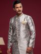 Grey Banarasi Silk Dhoti Style Indo Western