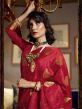 Red Traditional Saree With Zari Weaving