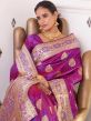 Purple Silk Woven Festive Saree