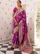 Purple Silk Woven Festive Saree